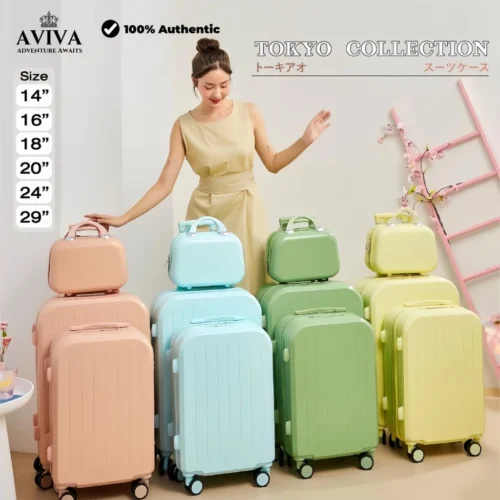 AVIVA 20/24/28 Inche Macaron Color Fashion Hand Luggage with Combination Lock Suitcase Bag