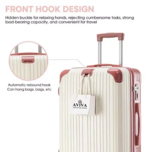 AVIVA 18/20/22/24inch Luggage Travel Bag, 360° Silent universal wheels, hook up Free your hands，Combination Lock, Travel