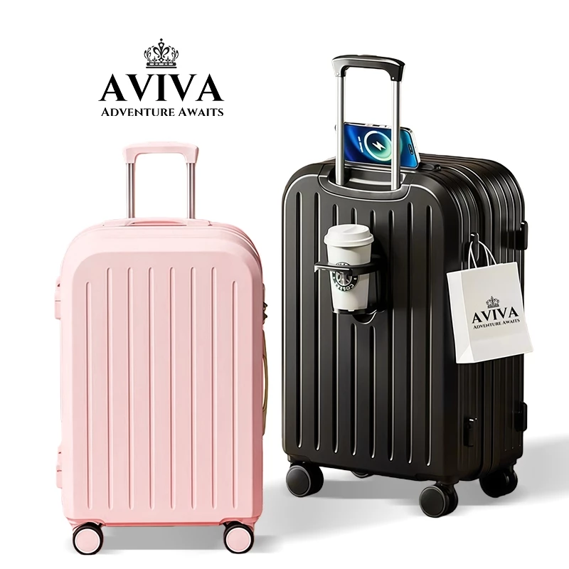 my-11134207-820lg-mg3h12j9gkcr83 AVIVA 20/24/28 Inche Macaron Color Fashion Hand Luggage with Combination Lock Suitcase Bag