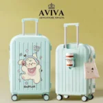 AVIVA Travel Bag Size 20/24 Inches High Quality Lucky Bear Pattern Wheels Carry-On Handbag Luggage Bag Travel
